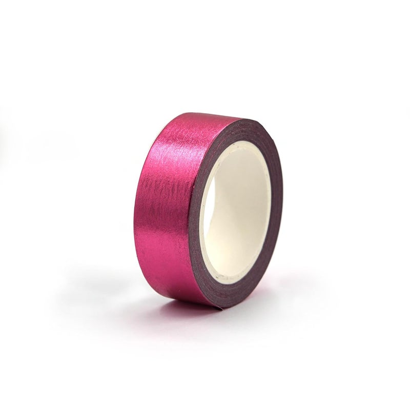 SIDAZON Metallic Washi Tape - Hot Pink, 0.59in x 33FT - Self-Adhesive, Mirror & Wall Decor - Image 1